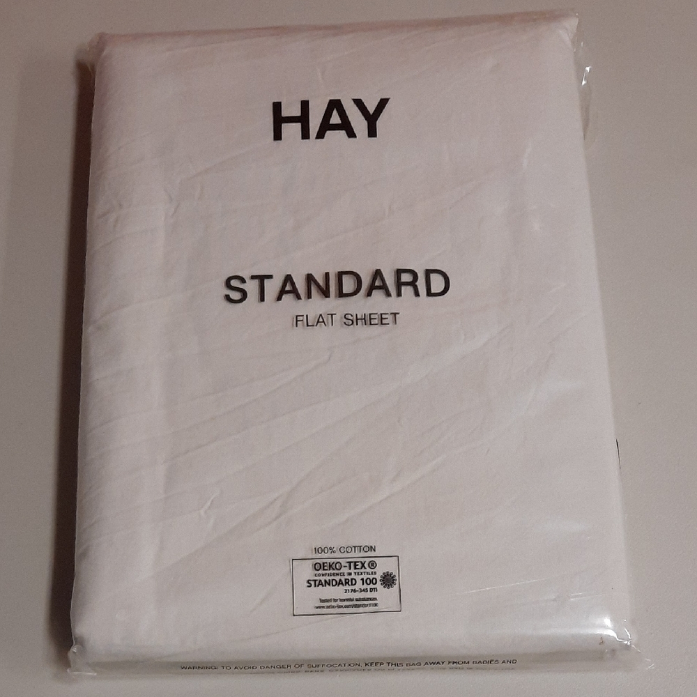 Hay Standard Flat Sheet NWT US Full/Queen 100% Cotton Made in Turkey Light Grey